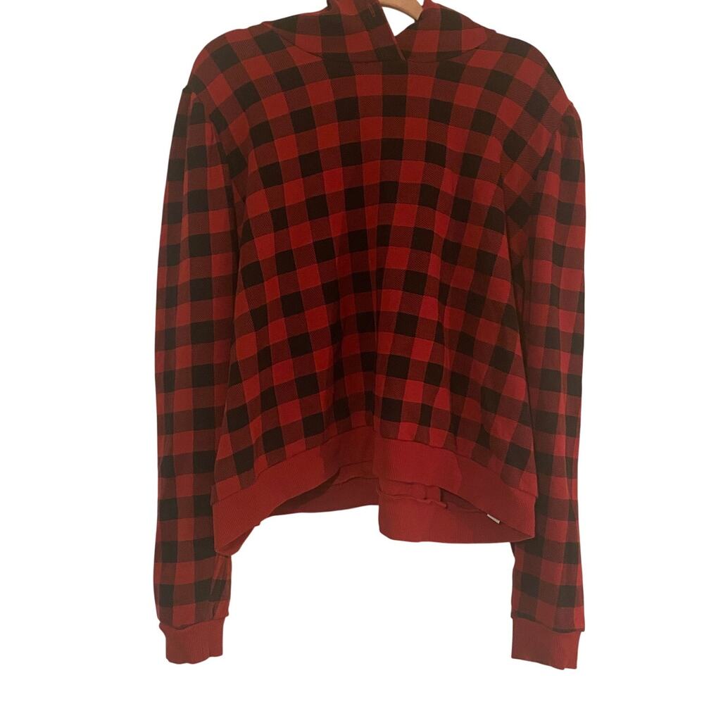 Eloquii Red and Black Buffalo Plaid Hoodie - 22/24